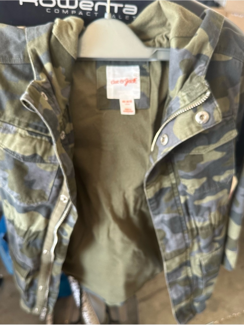 Cat & Jack Olive Green Camo Hooded Jacket for Kids